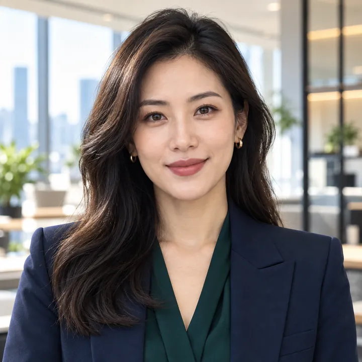 穿深色西装的原创职业女性方形商务头像